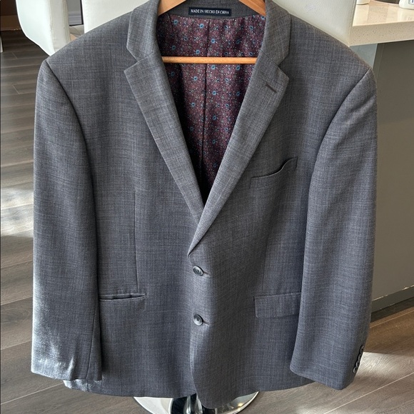 PENGUIN Men’s Gray Wool Blend Sport Coat Blazer 46R Office Work - Picture 6 of 16